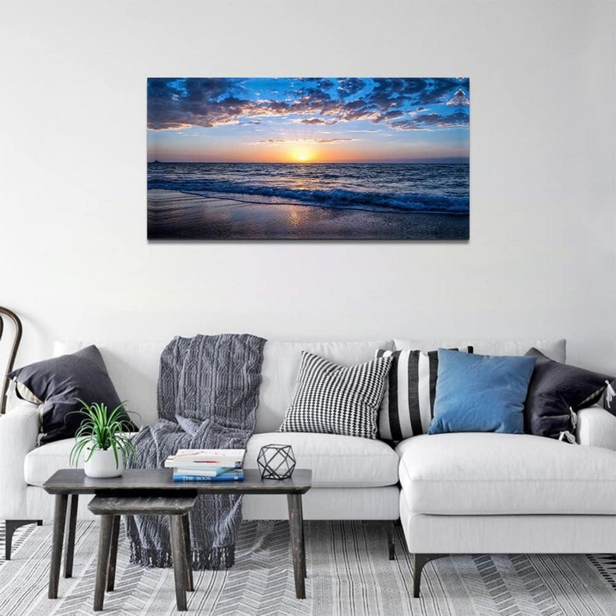 Leinwandbild Sonnenuntergang Strand 100x50cm Wandbild