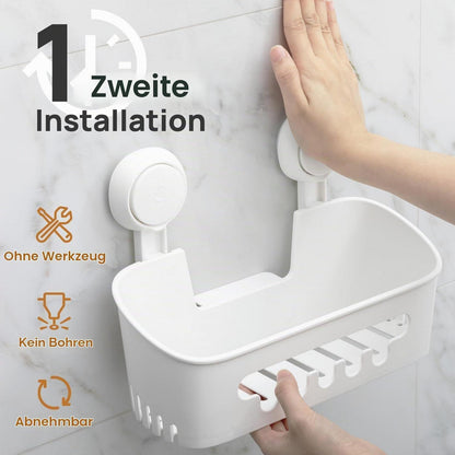 Duschablage ohne Bohren – 2 Etagen, Saugnapf, Ecke