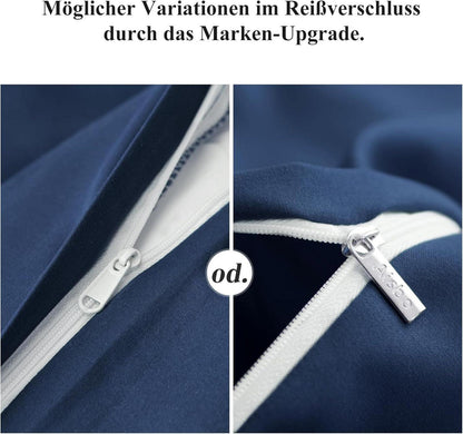 Kissenbezug Blau 50x50 2er Set Mikrofaser Reißverschluss Weich