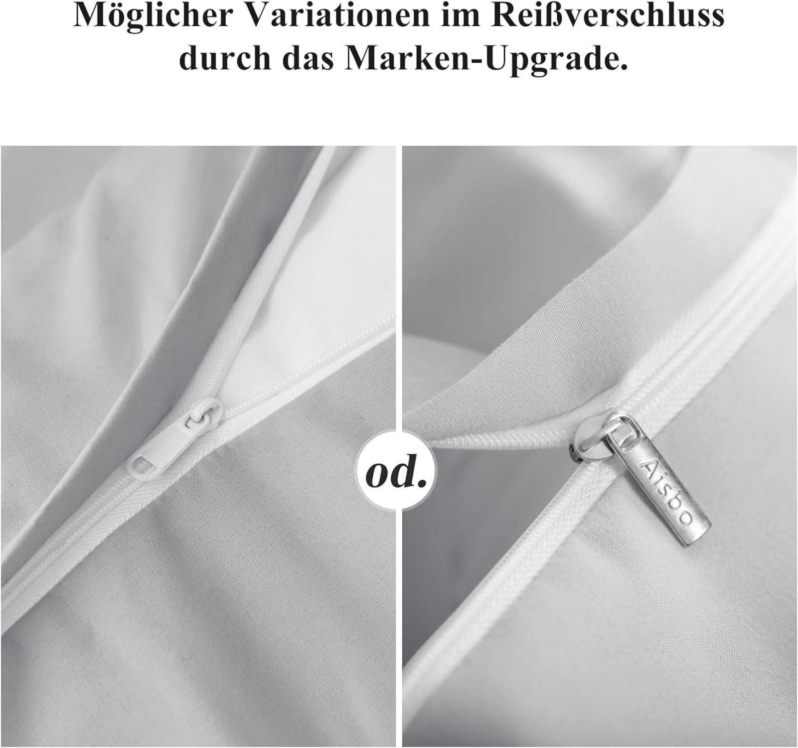 2er Set Kissenbezug 50x50 Hellgrau Mikrofaser Reißverschluss