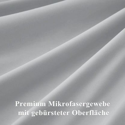 Kissenbezug 50x50 Hellgrau 2er Set Reißverschluss Mikrofaser Soft
