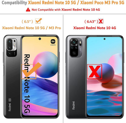 Xiaomi Redmi Note 10 5G Handyhülle Leder Schwarz Flipcase