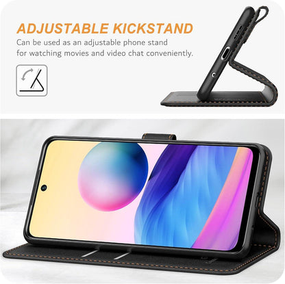 Ganbary Handyhülle Xiaomi Redmi Note 10 5G Poco M3 Pro 5G Lederhülle Schwarz