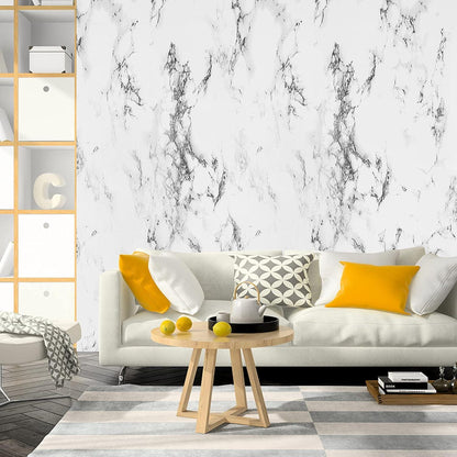 Selbstklebende Marmor Tapete Weiß Grau Vinyl 40x300cm