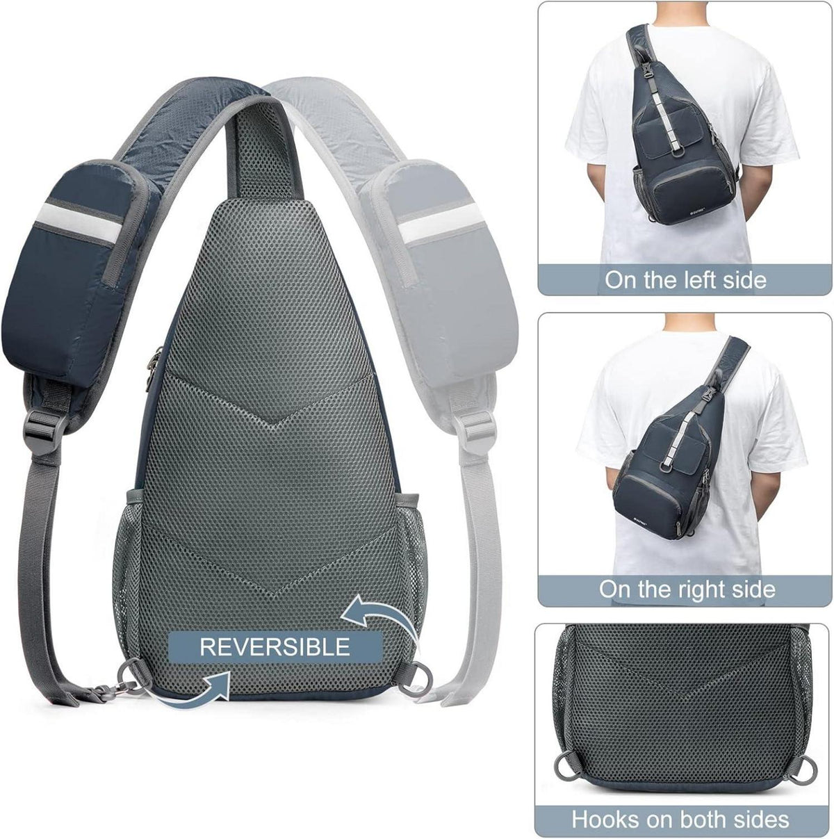 Brusttasche Sling Bags faltbarer Schulterrucksack Crossbody für Herren
