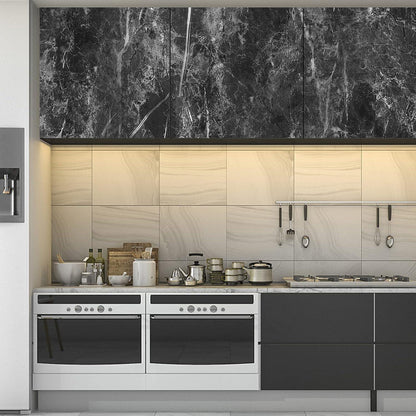 Selbstklebende Marmor Tapete Schwarz 40x300cm deco Küche