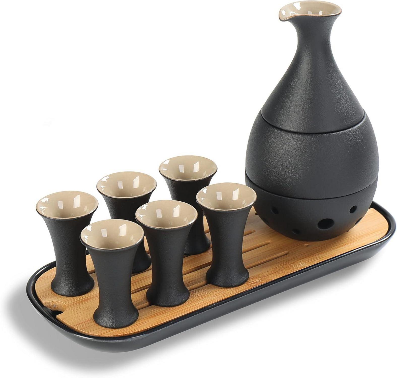 Japanisches Sake-Geschenkset 10-tlg. mit Karaffe & Bechern