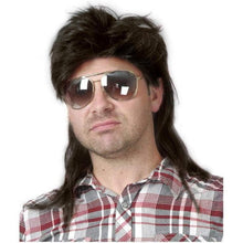 Schwarze Mullet Perücke Männer Lang Synthetisch für Cosplay Party