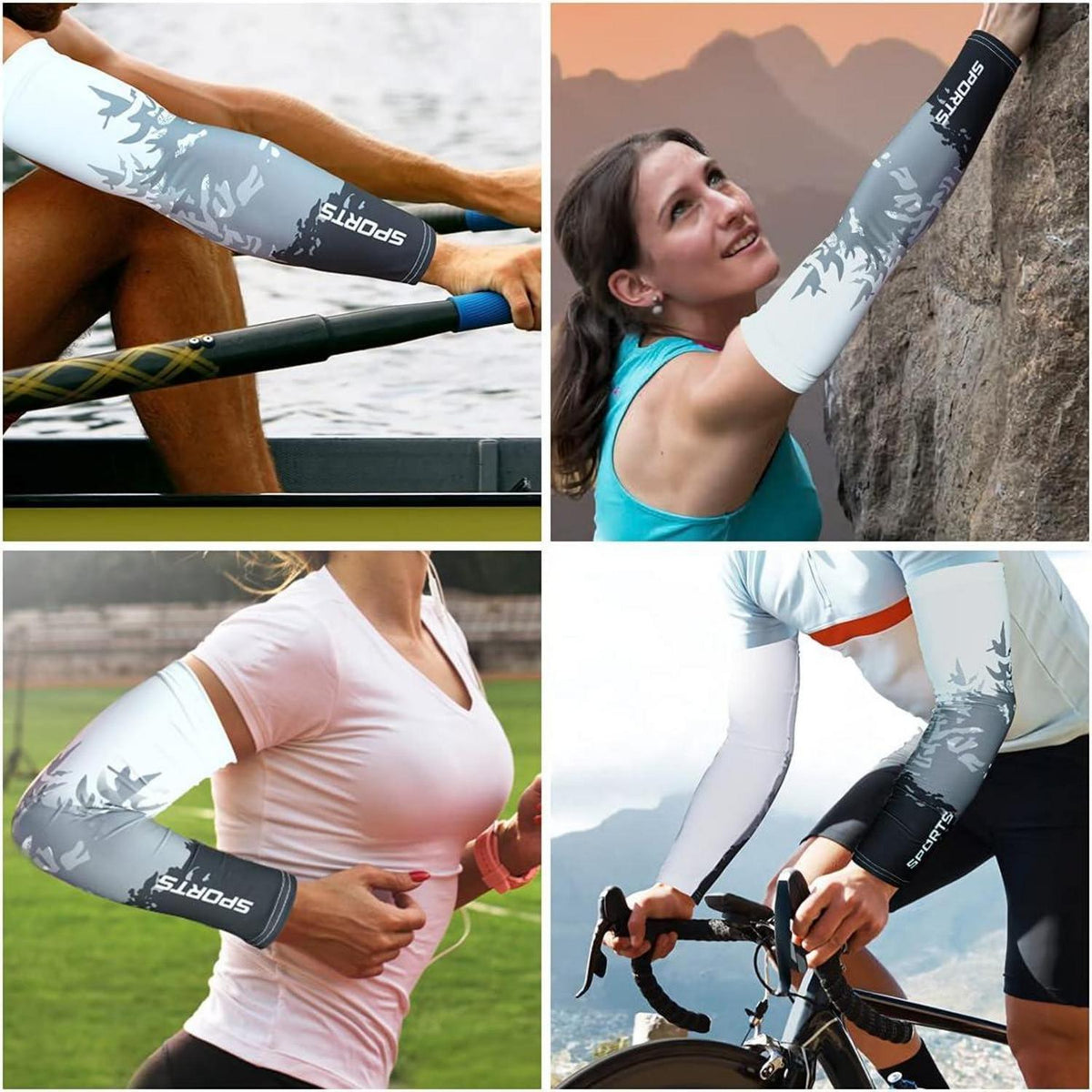 Arm Sleeves UV-Schutz UPF 50 Rutschfest Outdoor Laufen Golf