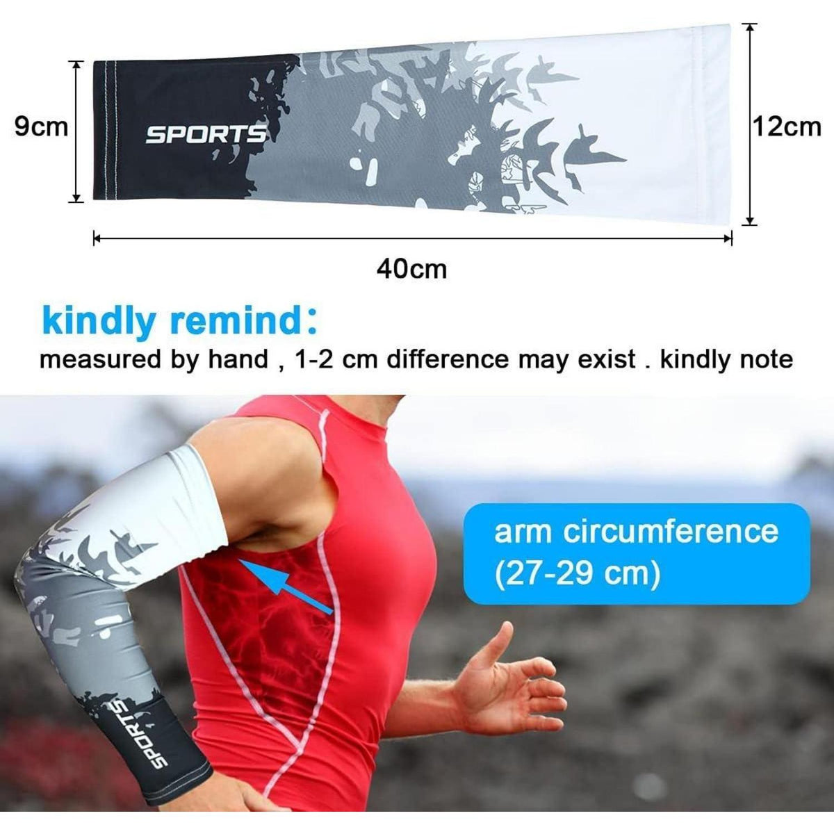 Sport Armlinge mit UV-Schutz und Kompression, atmungsaktiv