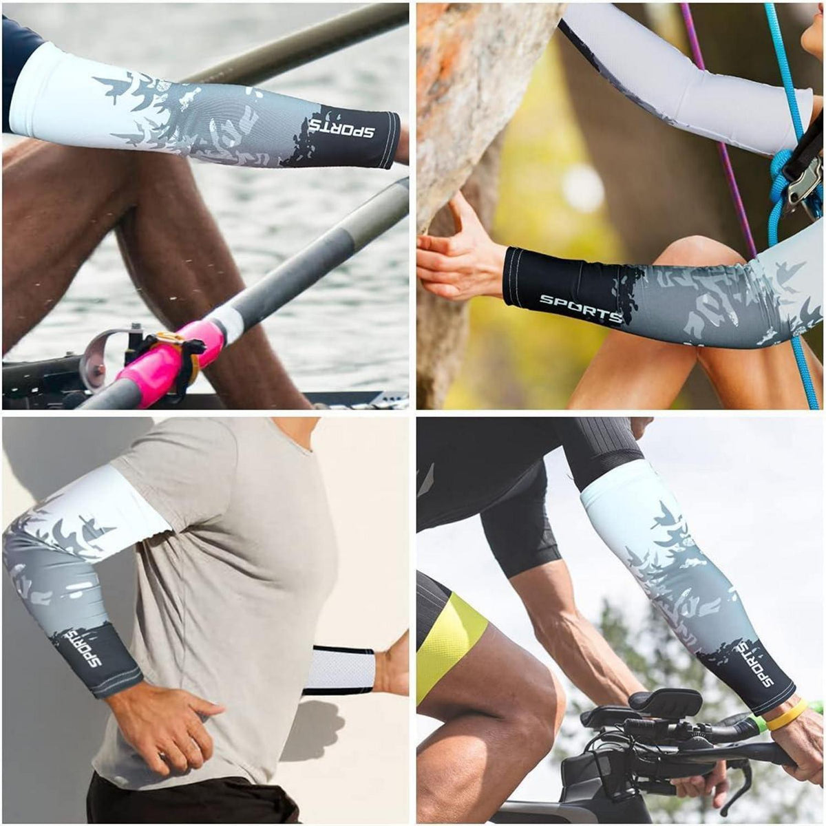 Sport Armlinge mit UV-Schutz und Kompression, Tarnung L/XL