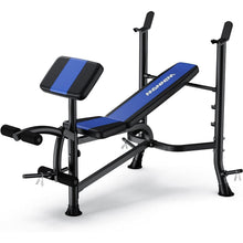 Verstellbare Hantelbank mit Beinstrecker und Preacher Curl