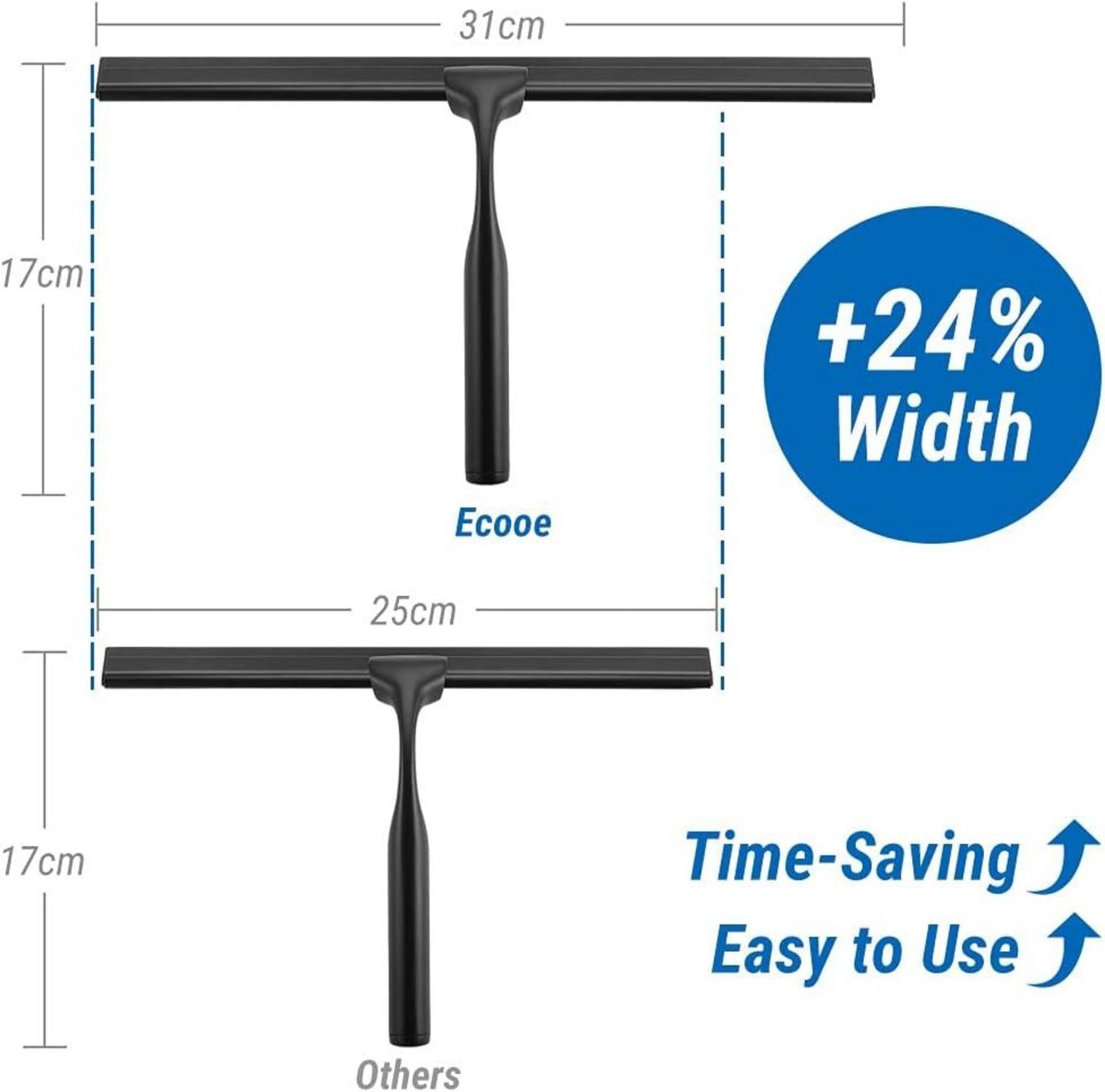 ecooe Edelstahl Duschwischer 31cm Schwarz Ohne Bohren mit
