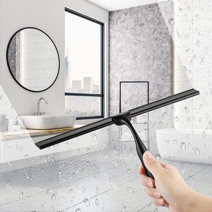 Edelstahl Duschabzieher 31cm Schwarz ohne Bohren Badezimmerwischer