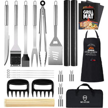Grillbesteck Set Edelstahl 21-teilig BBQ Zubehör Männer