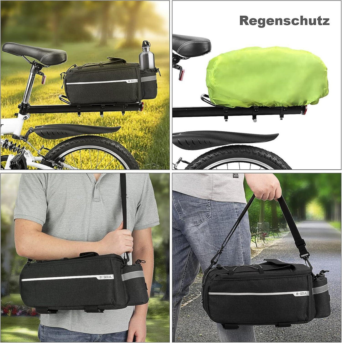 Fahrrad Gepäckträgertasche 10L Isoliert Multifunktional Wasserdicht