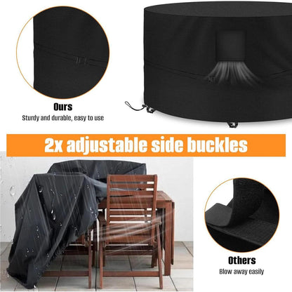 Runde Gartenmöbel Abdeckung Ø190x80cm Wasserdicht UV-beständig