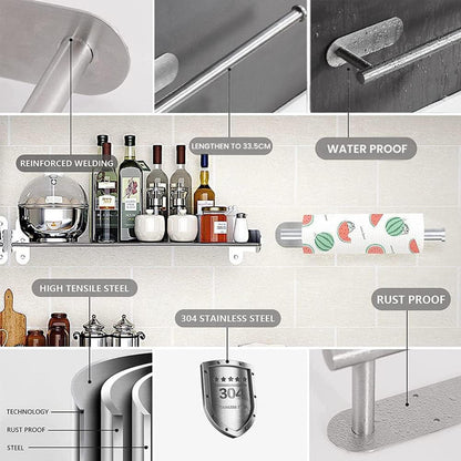 Küchenrollenhalter Edelstahl Wandmontage Bugucat Silber Stil
