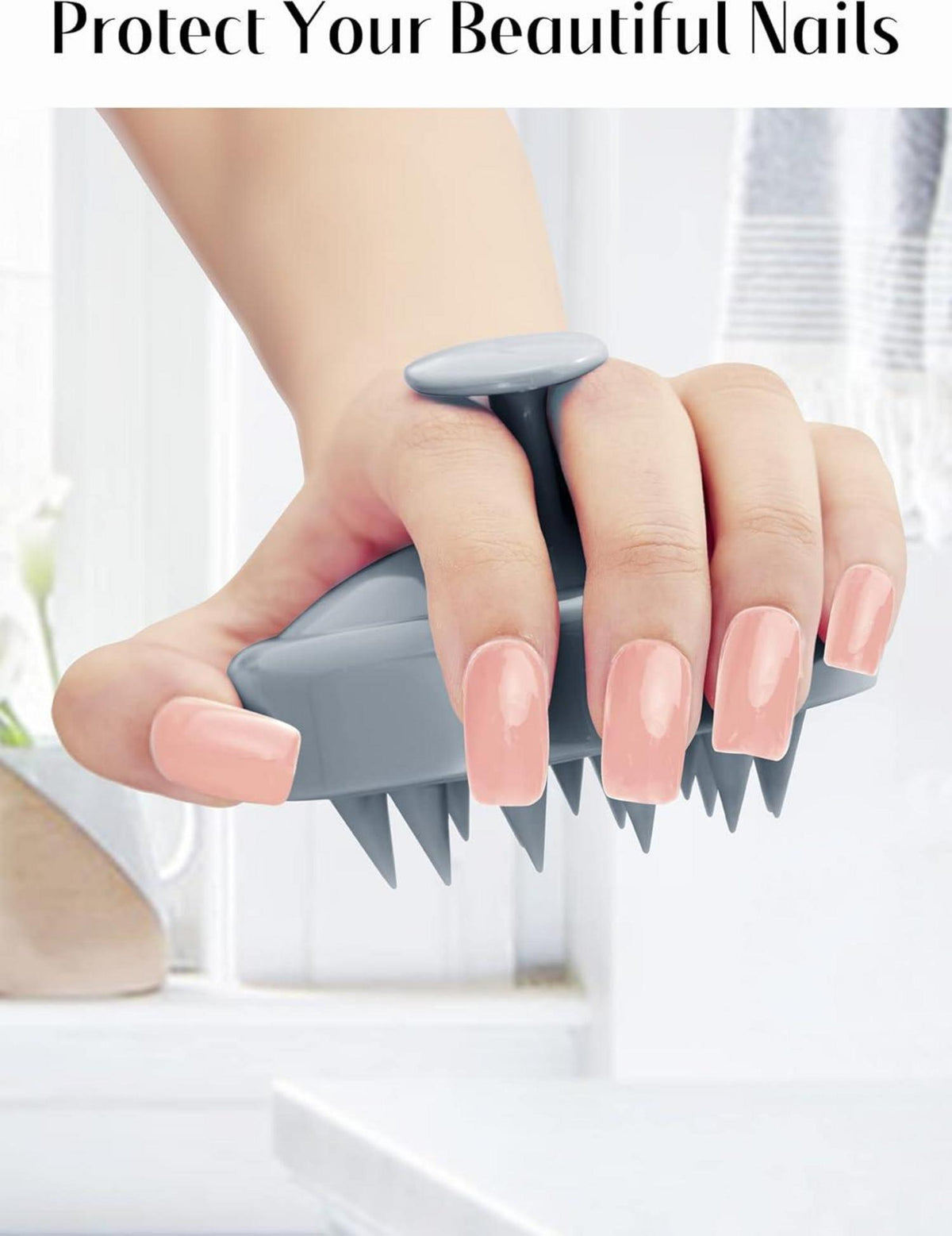 HEETA Kopfgesichtsmassagebürste für nasses und trockenes Haar - Kopfhautbürste mit weichem Silikon für Haarreinigung und Entspannung