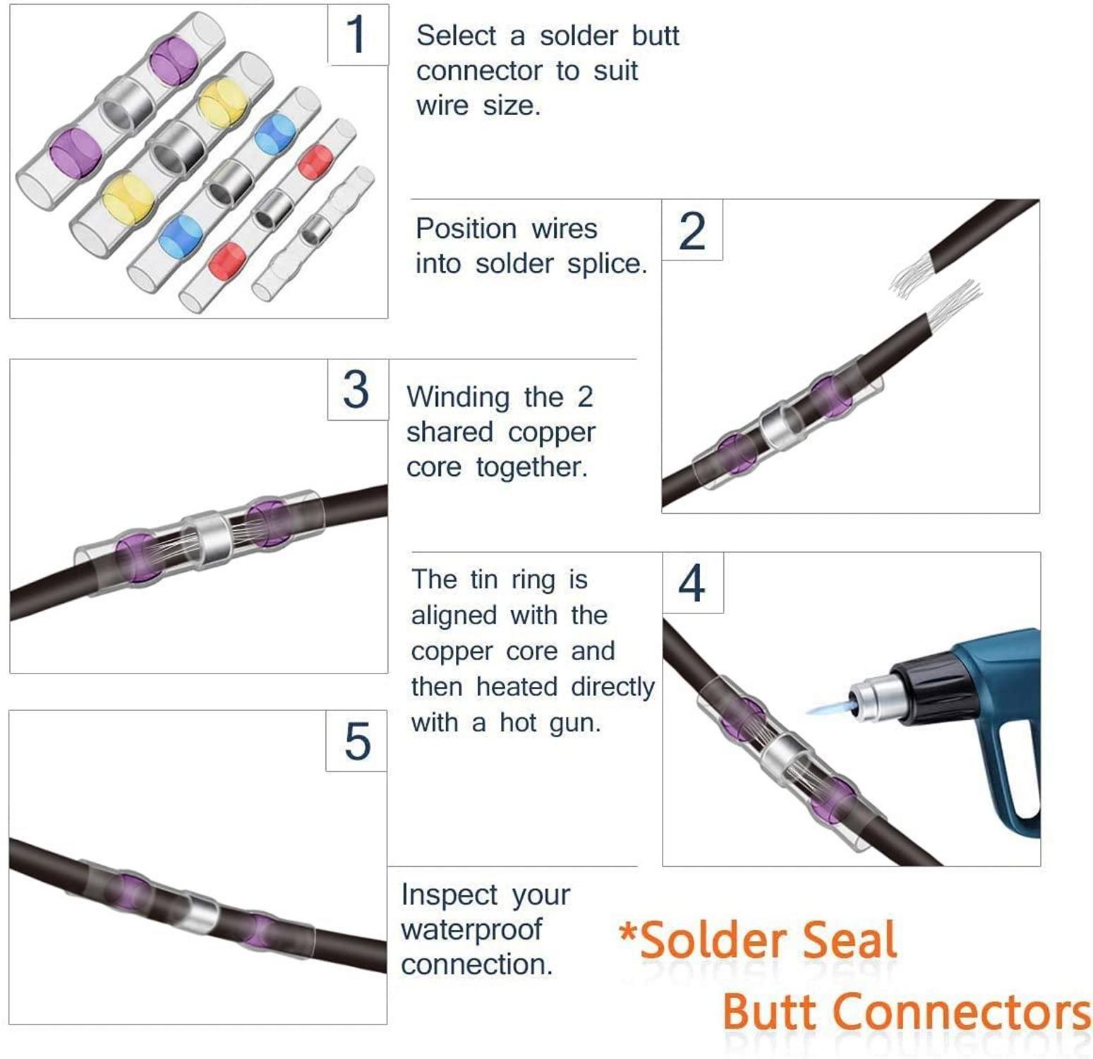 210 Stück Schrumpf Lötverbinder Set - Sopoby Welding Connector Kit - Für
