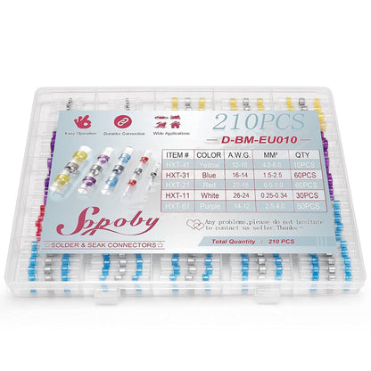 Lötverbinder Set 210pcs Sopoby Schweißverbinder Kit - Auto Schiff Haus Kabel usw