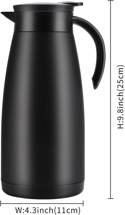 Isolierkanne 1,5L doppelwandige Thermoskanne Vakuum Kaffeekanne
