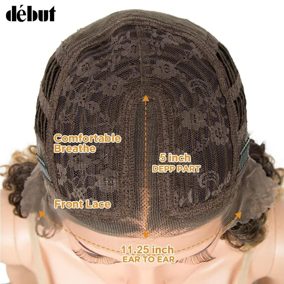 Lockige Lace Front Perücke 70cm – Kunsthaar Perücke mit Babyhaar
