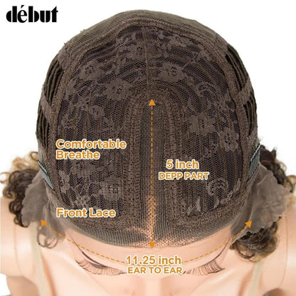 Lockige Lace Front Perücke 70cm – Kunsthaar Perücke mit Babyhaar