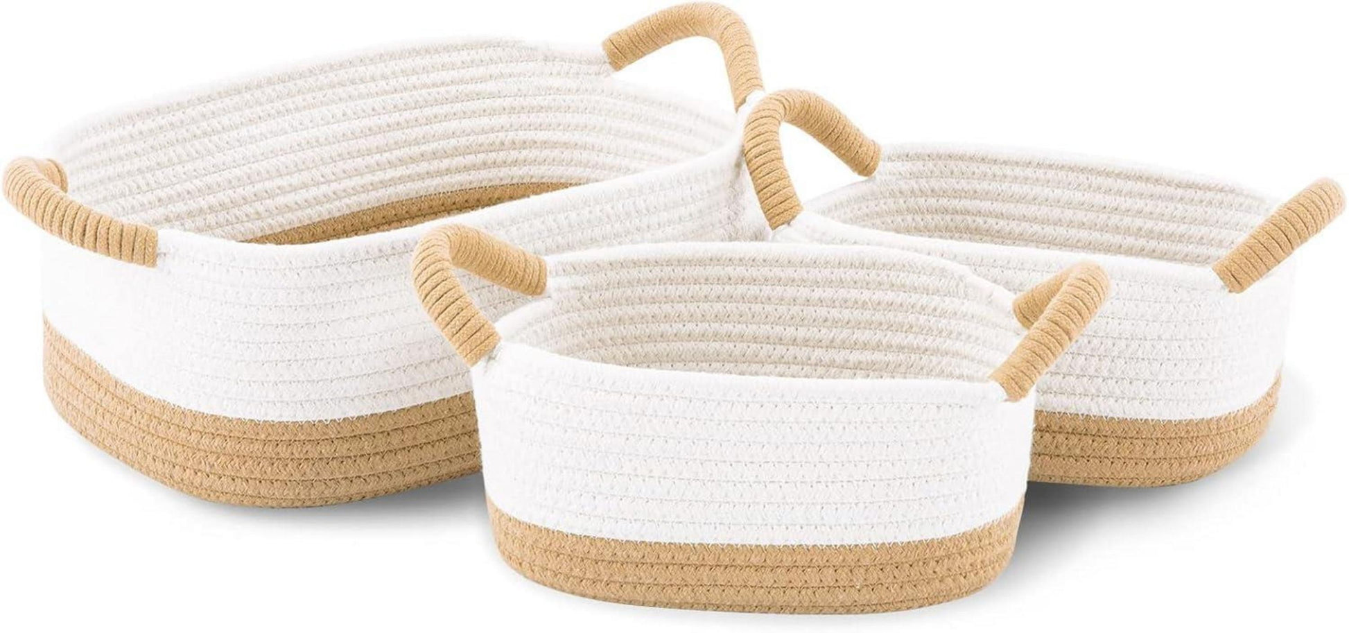 Aufbewahrungskorb 3er Pack Baumwollseil Geflochten Organizer Griffe