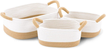 Aufbewahrungskorb 3er Pack Baumwollseil Geflochten Organizer Griffe
