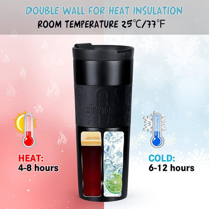 Isolierter Reisebecher 550ml in Schwarz