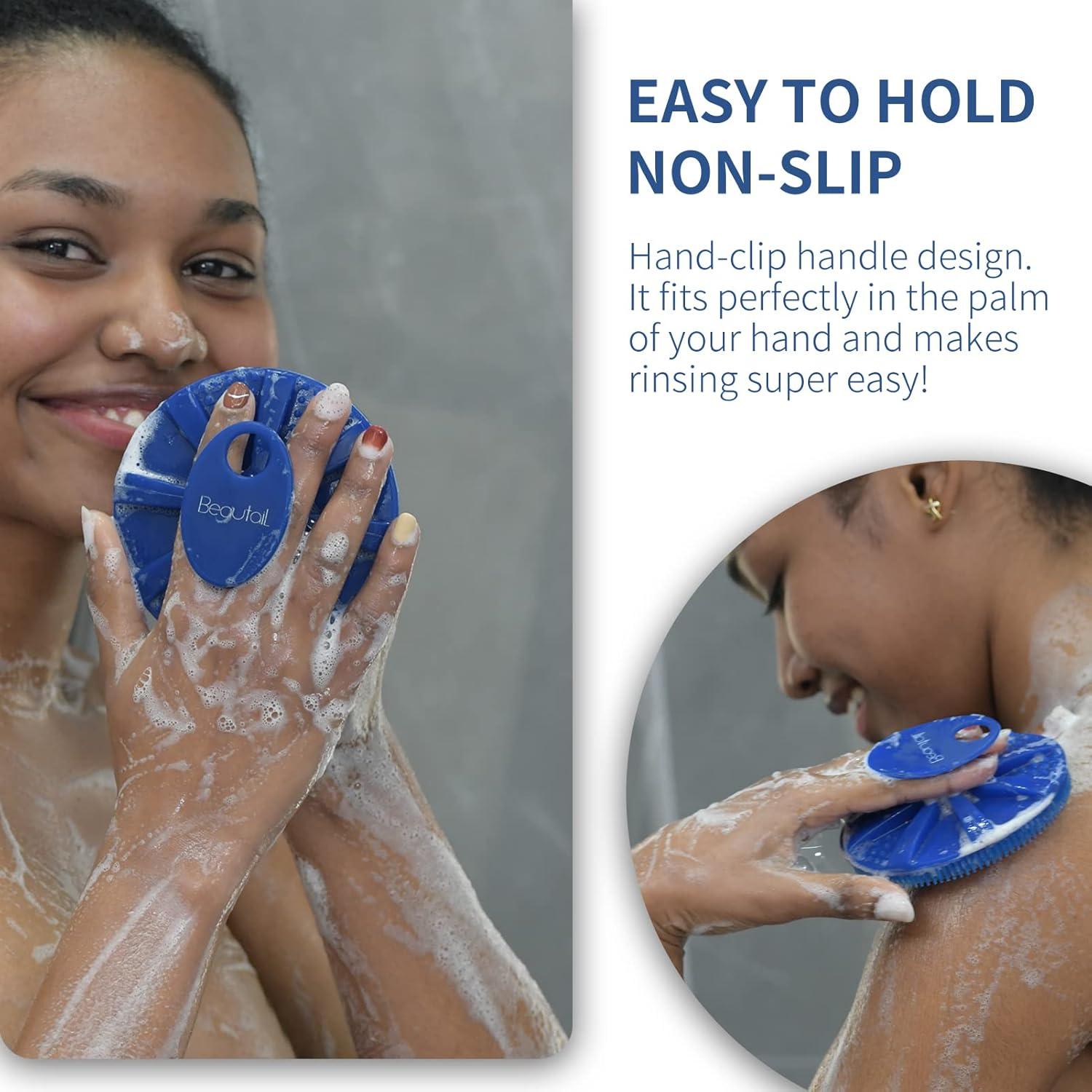 Silikon Körperbürste für sanftes Peeling - Badebürste Blau