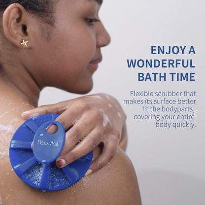 Silikon Körperbürste Peeling Badebürste für empfindliche Haut Blau