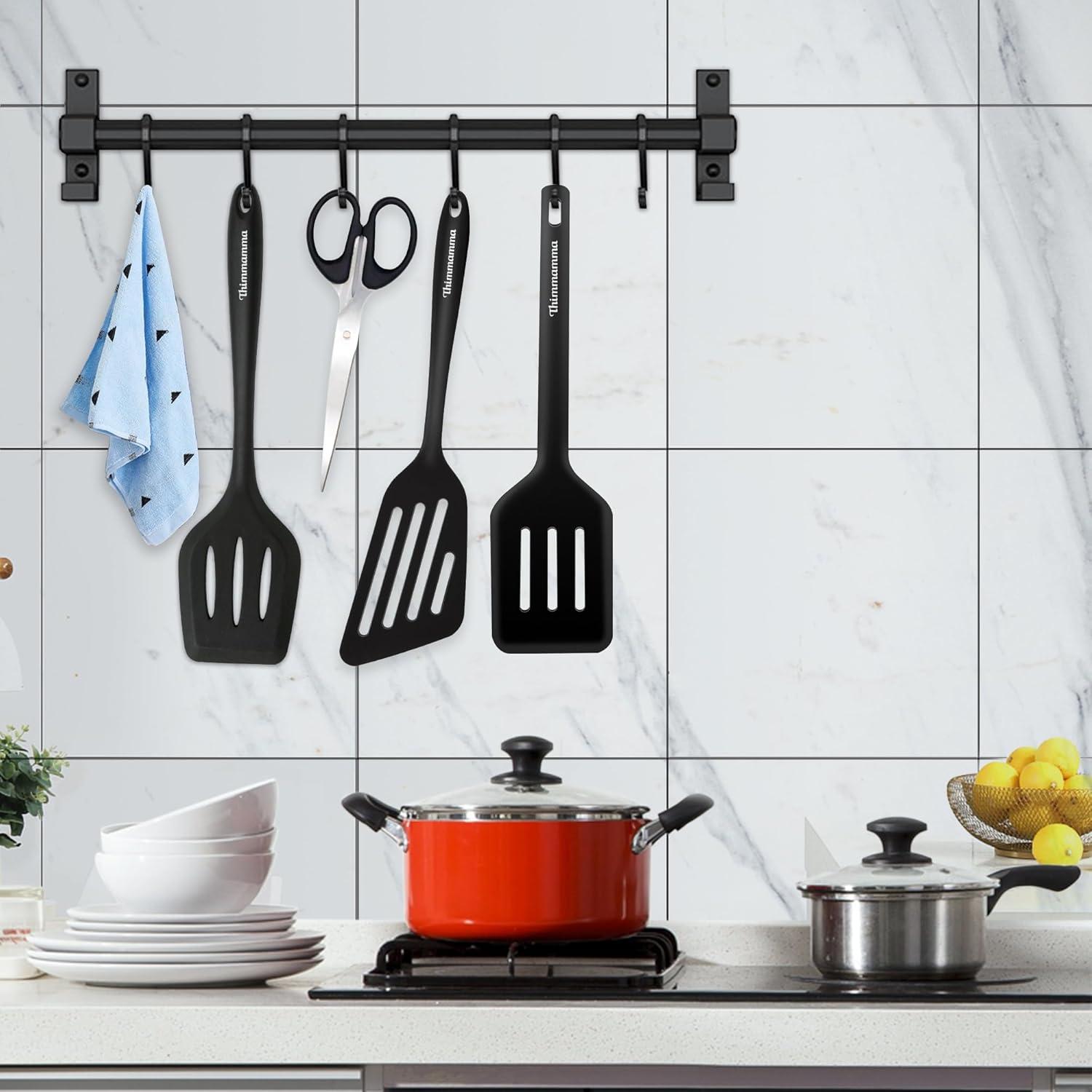 3er Set Silikon Pfannenwender Spatel Hitzebest. BPA frei, Küchenhelfer Spachtel