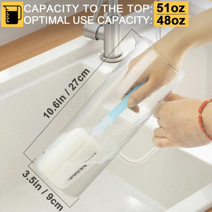 Transparente Glaskaraffe 1.5L mit Edelstahldeckel - Wasserkaraffe & Teekrug