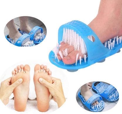 2x Fußbürste Fußreiniger mit Saugnapf für Dusche Spa Massage Blau