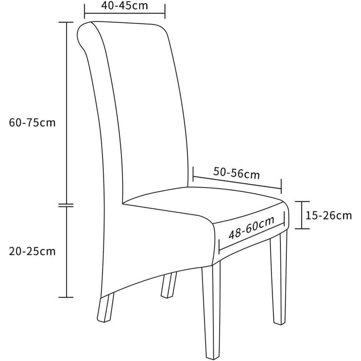Stuhlhussen 2er-Set Stretchbezüge XL Beige