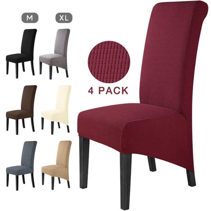 Stuhlhussen 4er-Set Stretch XL – Rotwein