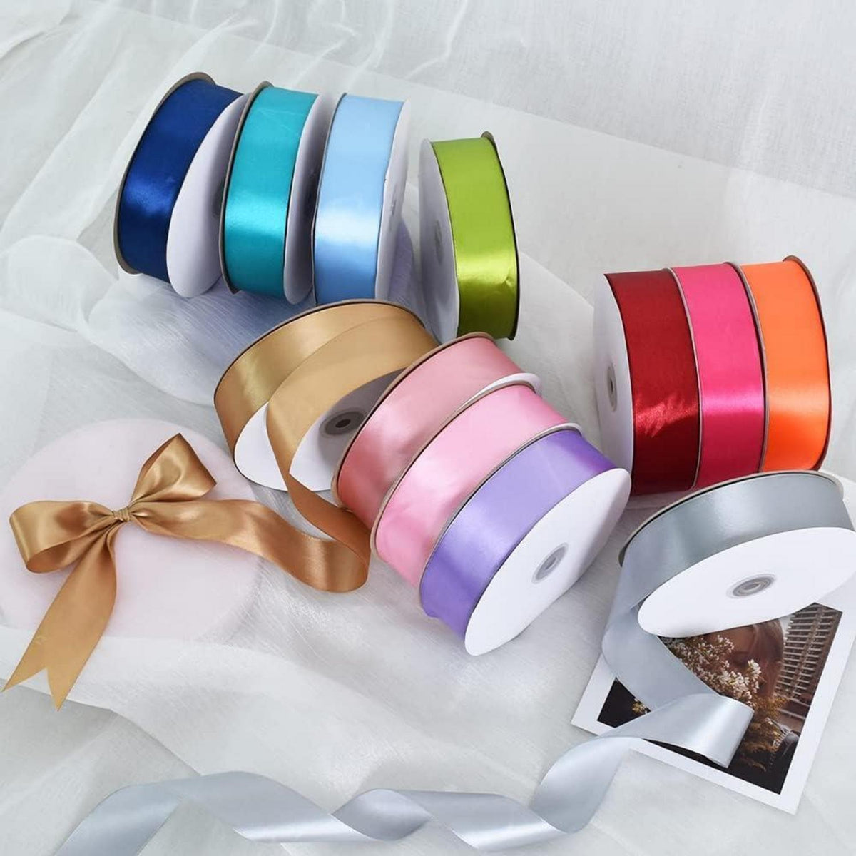 Gold Satinband 4cm x 91m – Geschenkband für Party & Verpackung