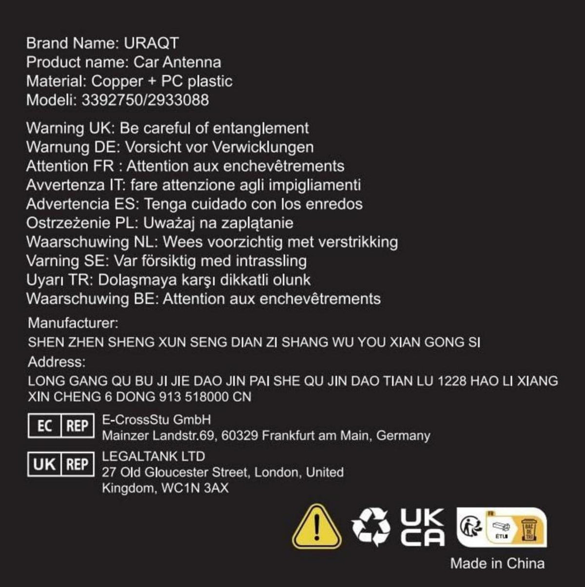 Autoantenne Kurzstabantenne Universal 6,5cm 18cm 6 Verbindungsschrauben Mini FM AM DAB Schwarz