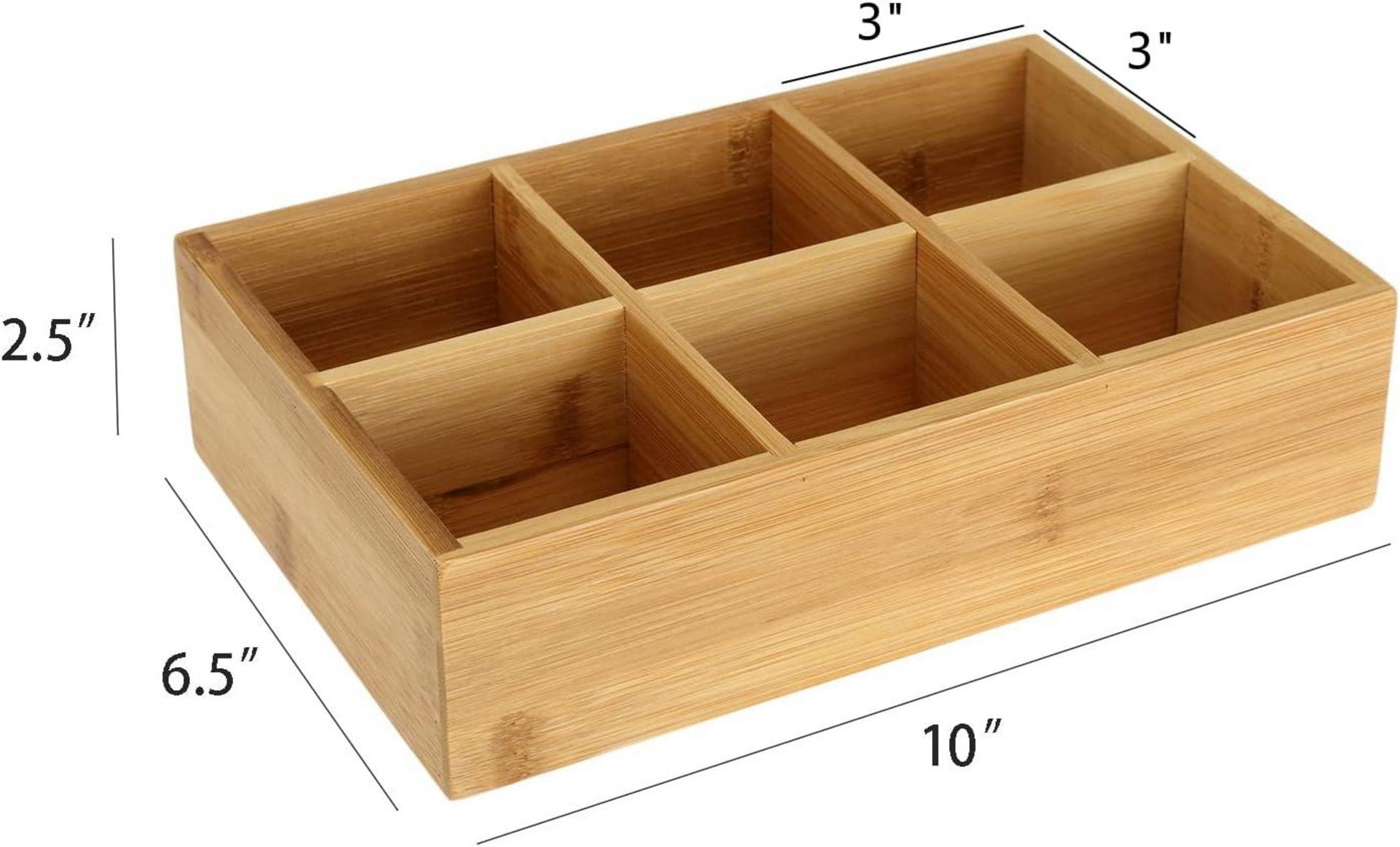 Dicunoy Bambus Teebox Aufbewahrungsbox mit 6 Fächern - 2