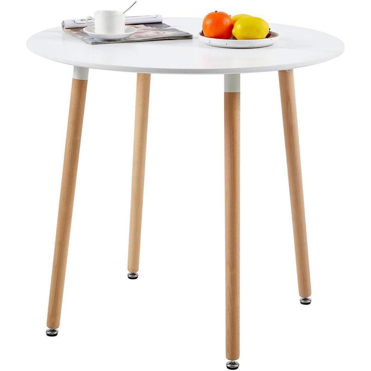 Skandinavischer Esstisch Set mit 2 Stühlen – 80x80cm Weiß/Schwarz