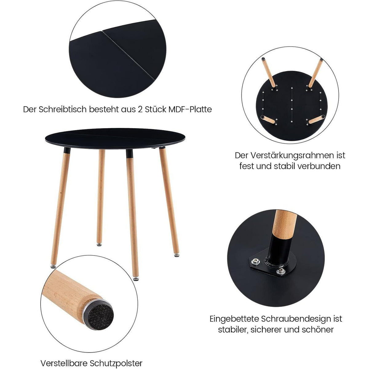 Essgruppe mit Esstisch & 2 Stühlen – Modernes Design