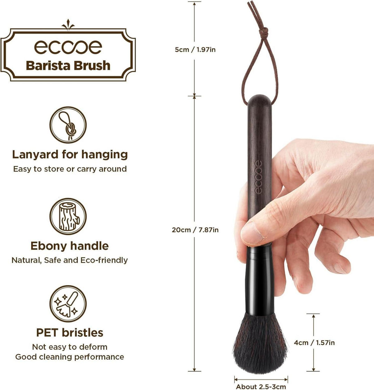 ecooe Barista Pinsel - Vegane Reinigungsbürste für