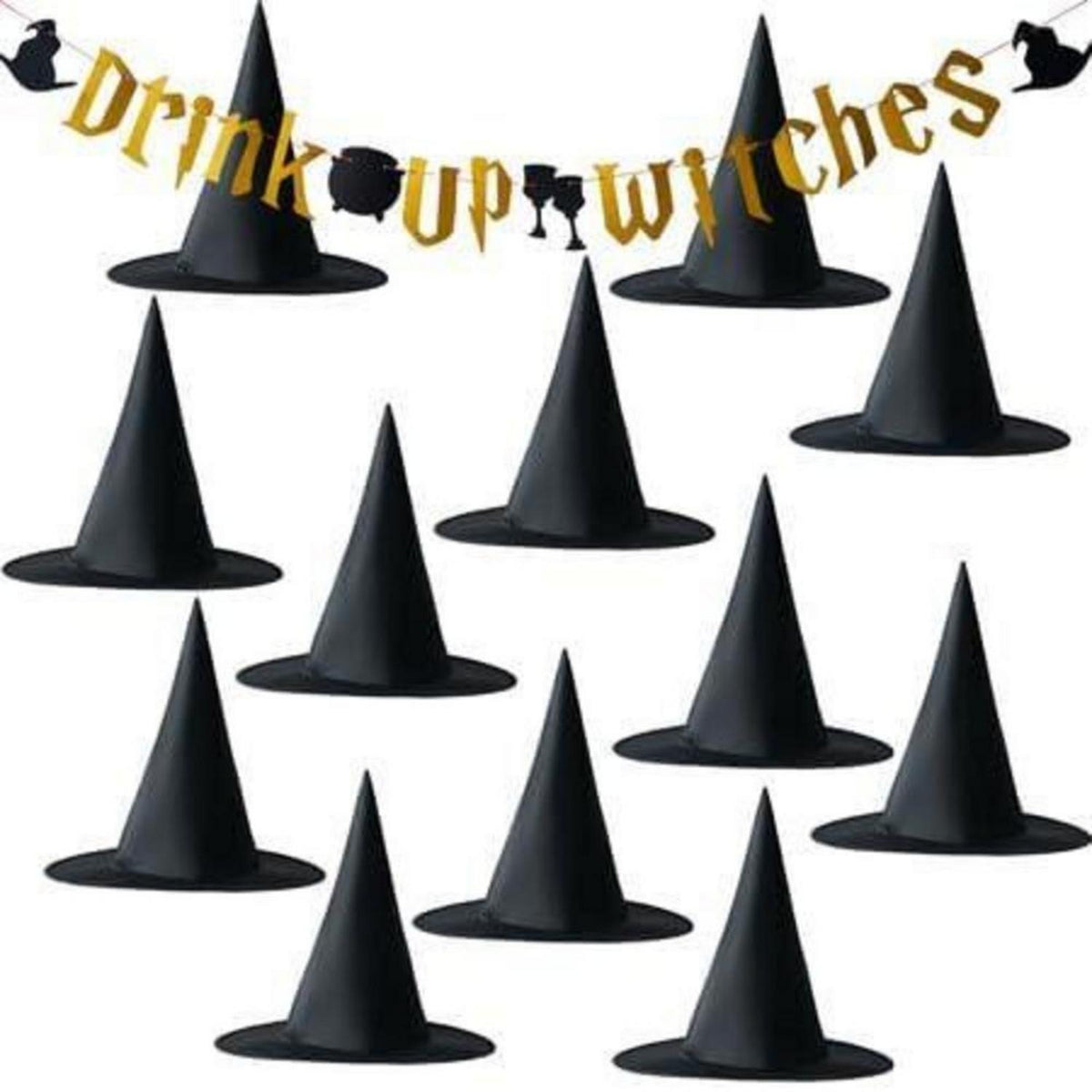 JOYIN 12 Stück Halloween Schwarze Hexenhut Dekoration - Party Cosplay Zubehör