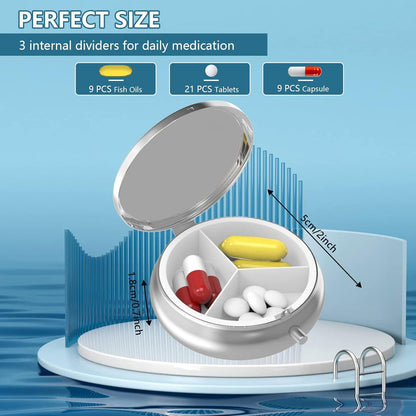 Pillendose 3 Fächer Tragbare Medizin Organizer Marmor 1