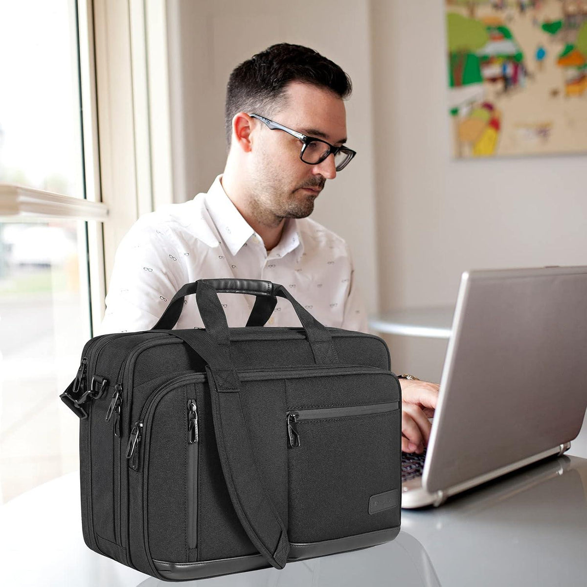 17.3 Zoll Laptoptasche Business Aktentasche Wasserdicht Schwarz
