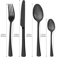 Edelstahl Besteckset Schwarz Matt für 6 Personen, 24-teilig