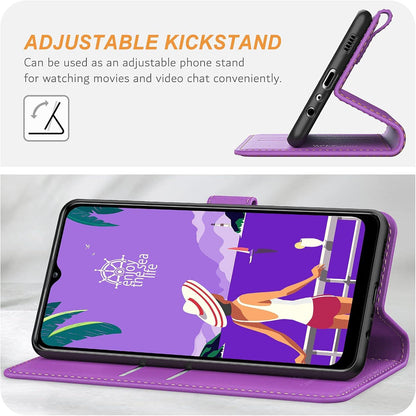 Samsung Galaxy A12/M12 Handyhülle - Premium Leder Flipcase mit Kartenschlitzen, Magnetverschluss & Standfunktion