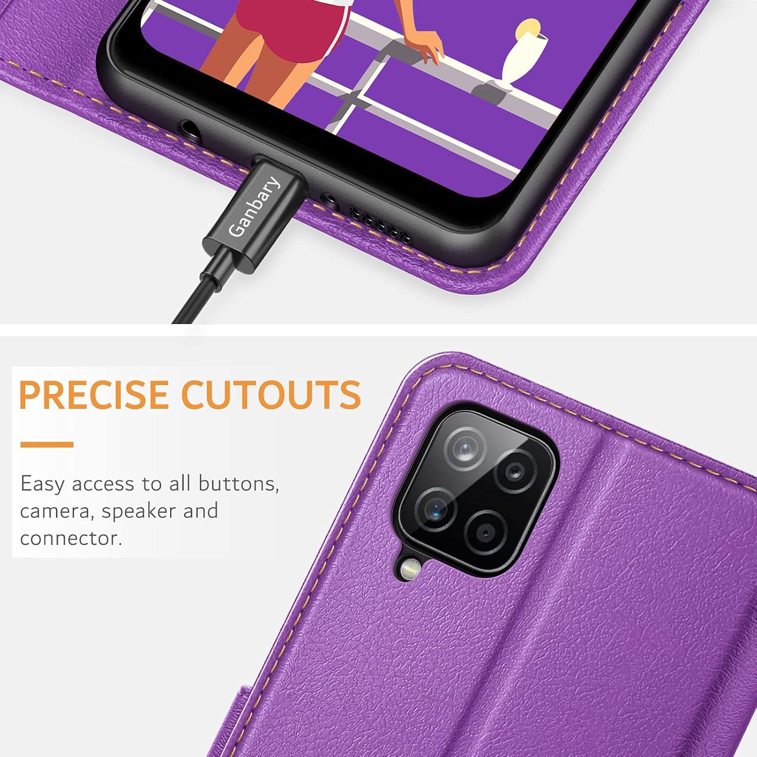 Samsung Galaxy A12/M12 Handyhülle Leder Flipcase mit Kartenschlitzen